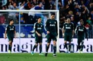 MALAGA, SPAIN - DECEMBER 22: Cristiano Ronaldo of Real Madrid CF reacts dejected afte Roque Santa Cruz of Malaga CF scored his team's third goal during the La Liga match between Malaga CF and Real Madrid CF at La Rosaleda Stadium on December 22, 2012 in Malaga, Spain.